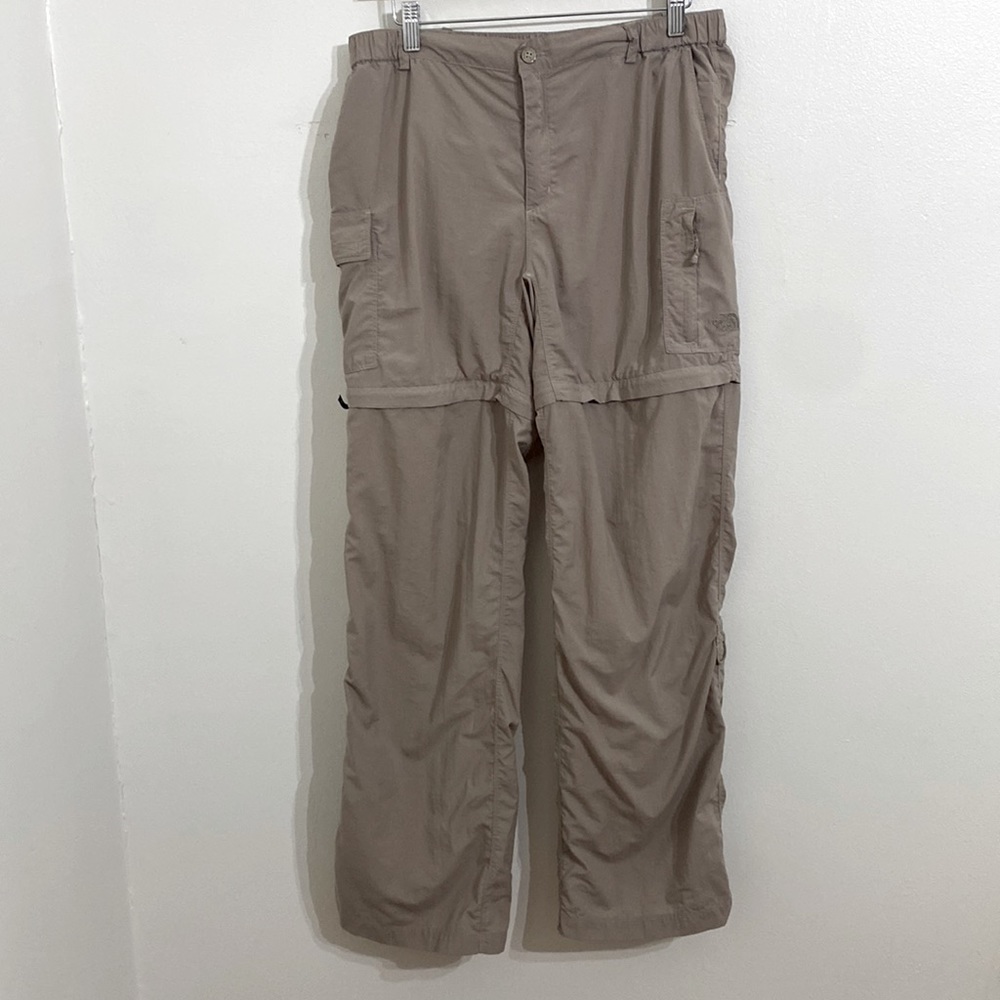 The North Face Womens Convertible Cargo Pants Large Khaki Hiking Outdoor Ladies